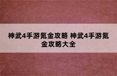 神武4手游氪金攻略 神武4手游氪金攻略大全